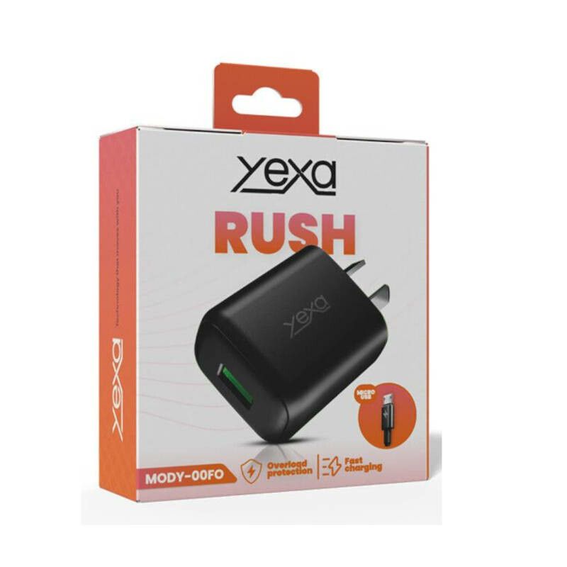CARGADOR YEXA RUSH 220V 4.8A 1 USB + CABLE V8 CARGADOR YEXA RUSH 220V 4.8A 1 USB + CABLE V8 - Imagen 1